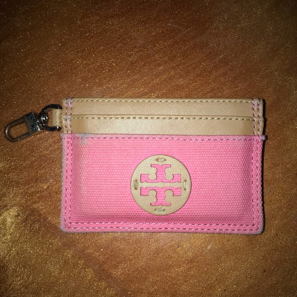 tory burch card holder/key ring wallet